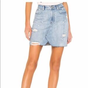 FREE PEOPLE - Hallie Midstone Washed Denim Skirt